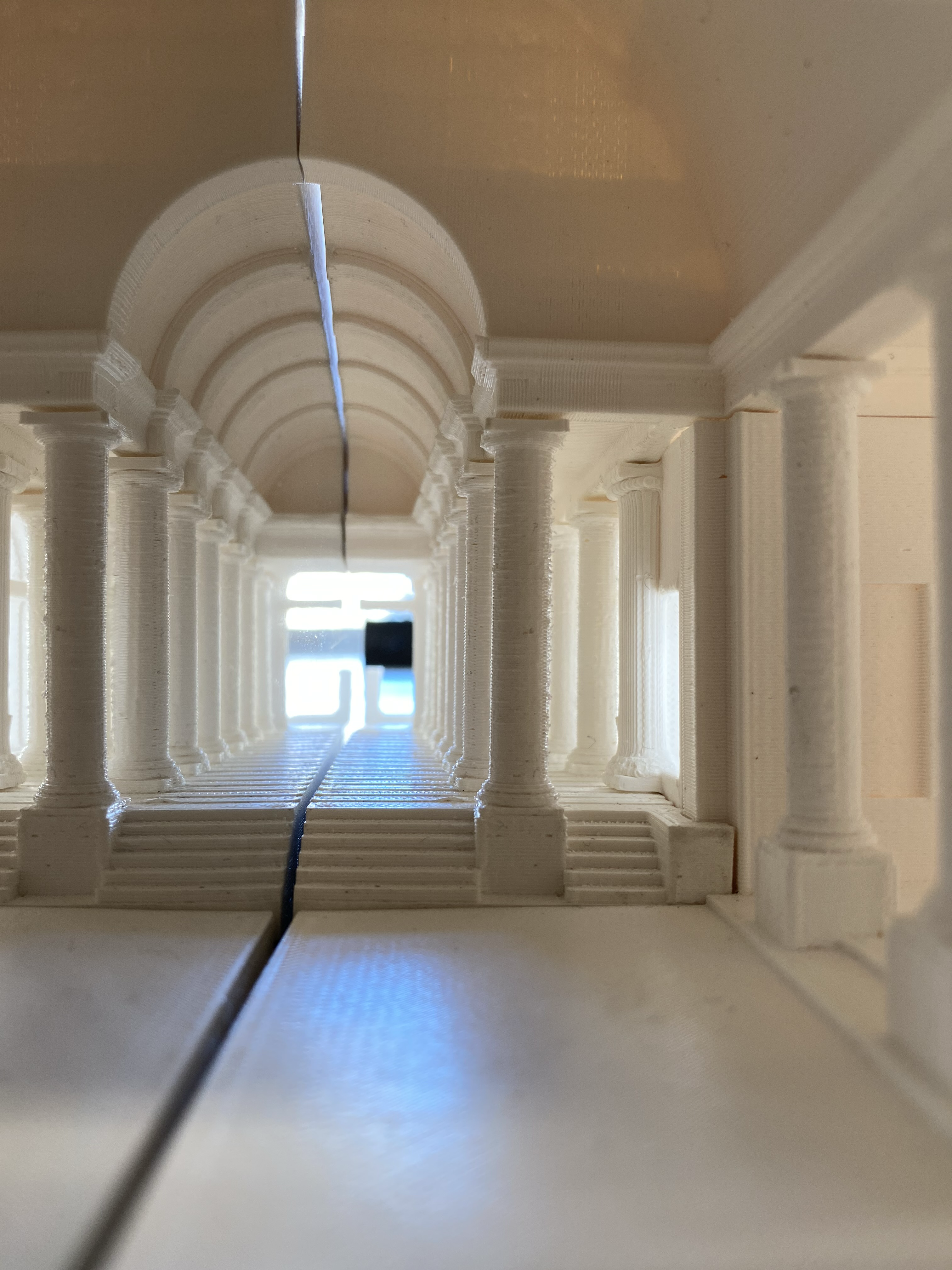 3D model of the accelerated perpective of the small theatre of the Chateau of Seneffe Source